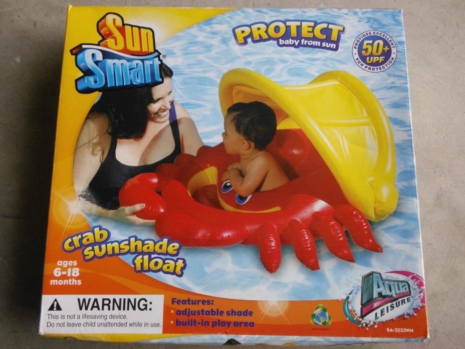 NEW UNOPENED Sunsmart  Crab Sunshade Float Inflatable Adjustable Ages 6-months