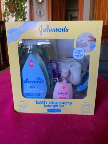 Johnson's Bath Discovery Baby Gift Set for Parents-to-Be, Caddy with Essentials