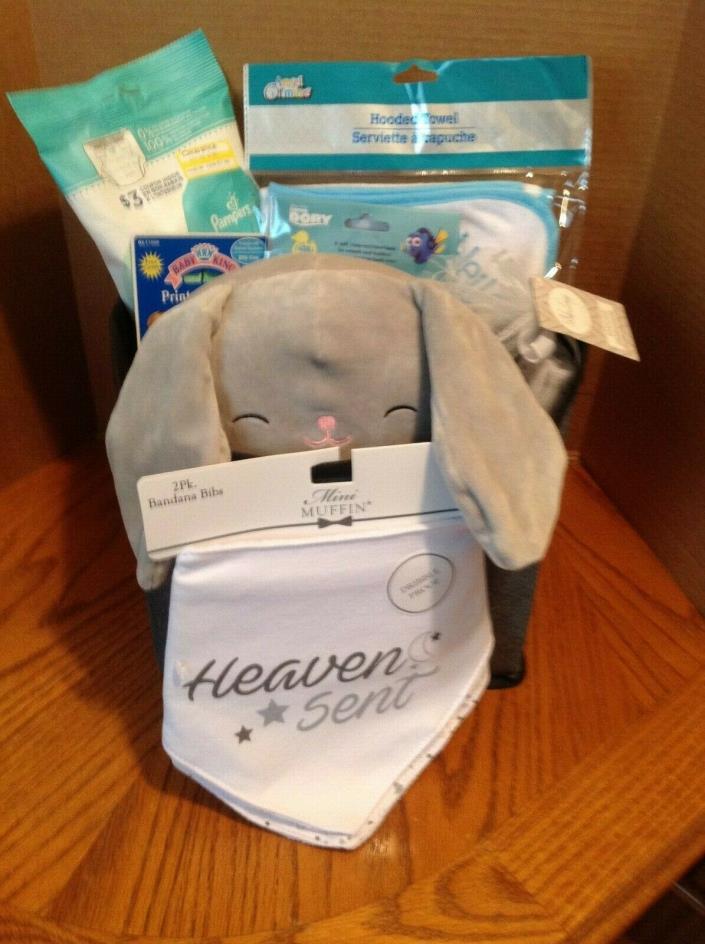 Welcome New Baby Boy / Girl Baby Shower Gift Basket - Neutral Colors