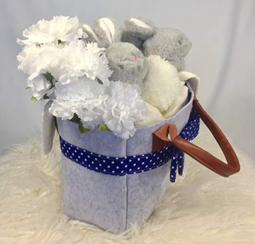 Handmade Baby Bunny Gift Basket Great for Boys and Girls