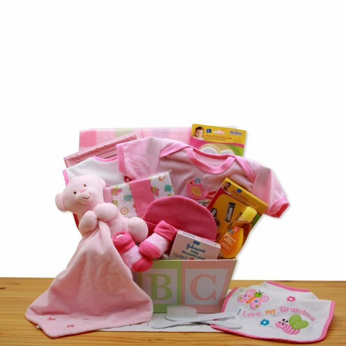 Baby Girl Gift Basket Set Easy Pink ABC's