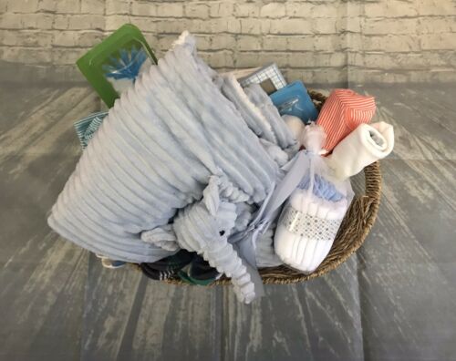 Baby Boy Gift Basket 0-6 Months Perfect Shower Gift Animal Theme NEW