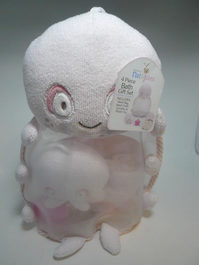 New Demdaco Baby 4 Piece Bath Gift Set Baby Boy Fleece Shark