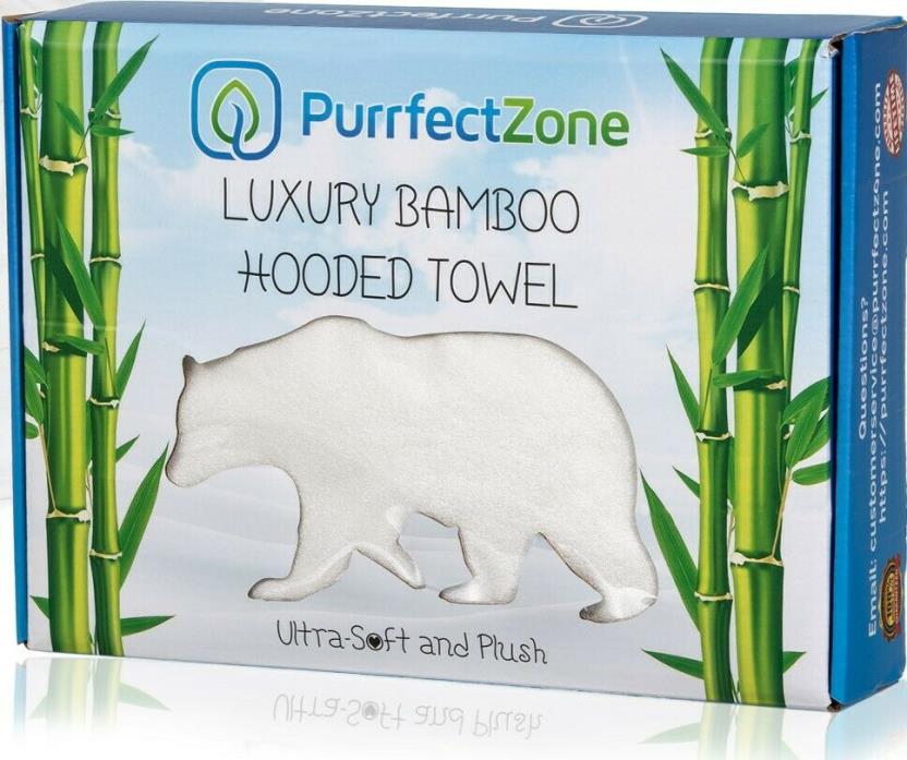 PurrfectZone Organic Luxury Ultra Soft 600 GSM Bamboo Hooded Baby Towel