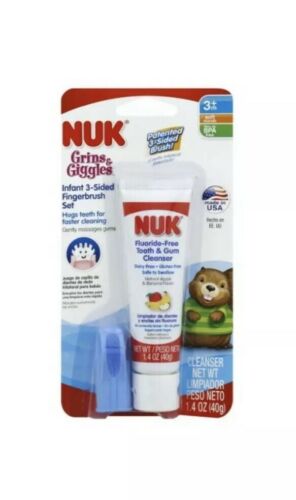 NUK Infant Tooth - Gum Cleanser, Apple - Banana Flavor 1.40 oz (Pack of 2)
