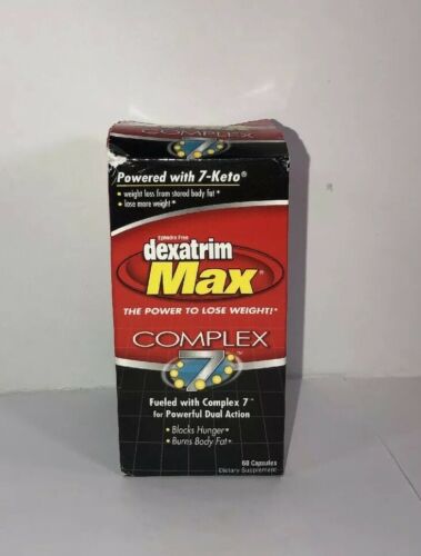 Dexatrim Max Complex 7 Fat Burner/Hunger Blocker Caps 60 ct-3/19