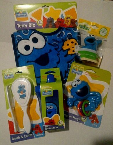 Sesame Beginnings Baby Gift Set Cookie Monster Theme 5 pcs