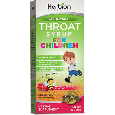 HERBION - Throat Syrup for Children, Natural Cherry - 5 fl. oz. (150 ml)
