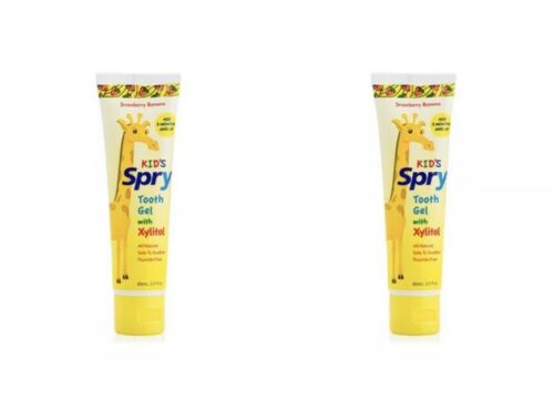 Kid's Spry Xylitol Training Tooth Gel,2 OZ (x 2) Natural, Strawberry Banana