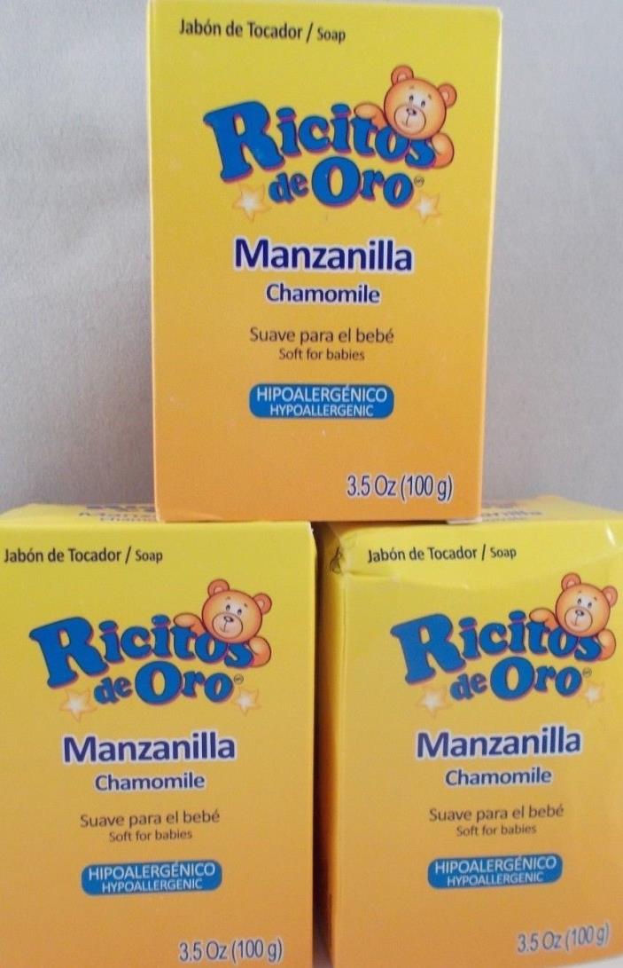 Ricitos de Oro Manzanilla Chamomile Hypoallergenic Soap ~ Six 3.5 oz. bars