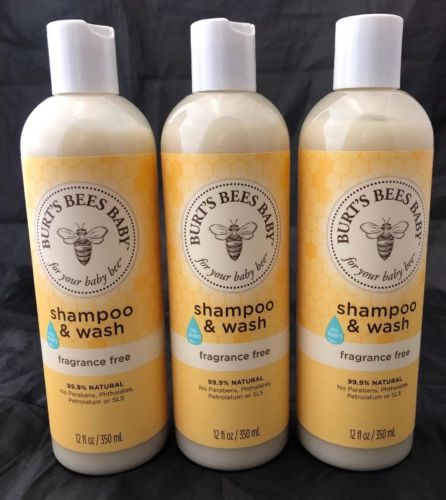 3 pack BURT'S BEES BABY BEE SHAMPOO & WASH, 12oz each bottle, Free Priority Ship