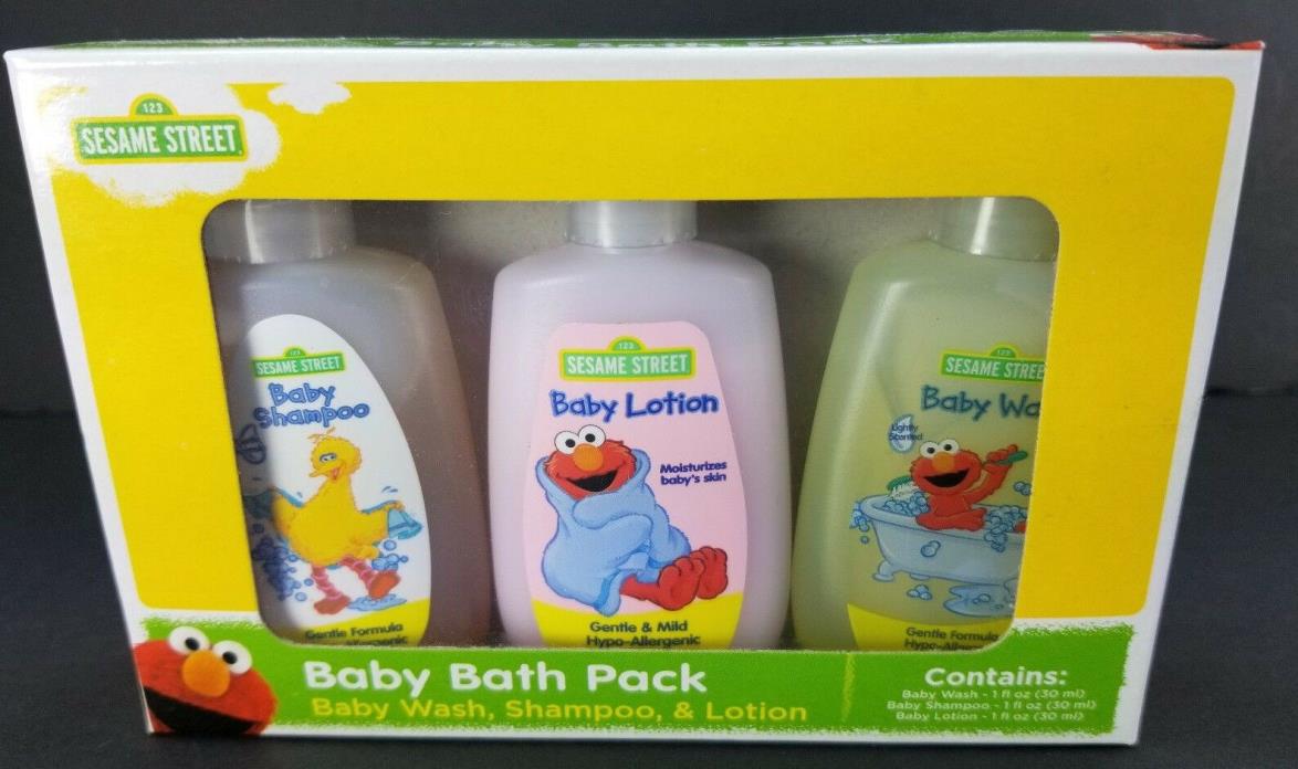 Sesame Street Baby Bath Pack 3pk Travel Size Baby Wash, Shampoo & Lotion