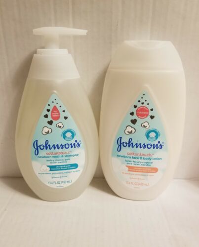 Johnson's Cotton Touch Newborn Set Wash & Shampoo w/ Lotion (13.6 fl. oz)