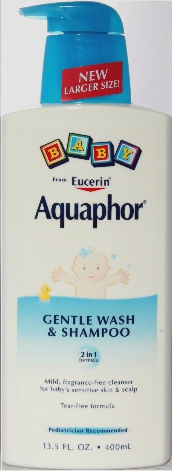 Aquaphor Baby Care Gentle Body Wash & Shampoo 2 in 1 Tear-Free Sensitive 13.5Oz