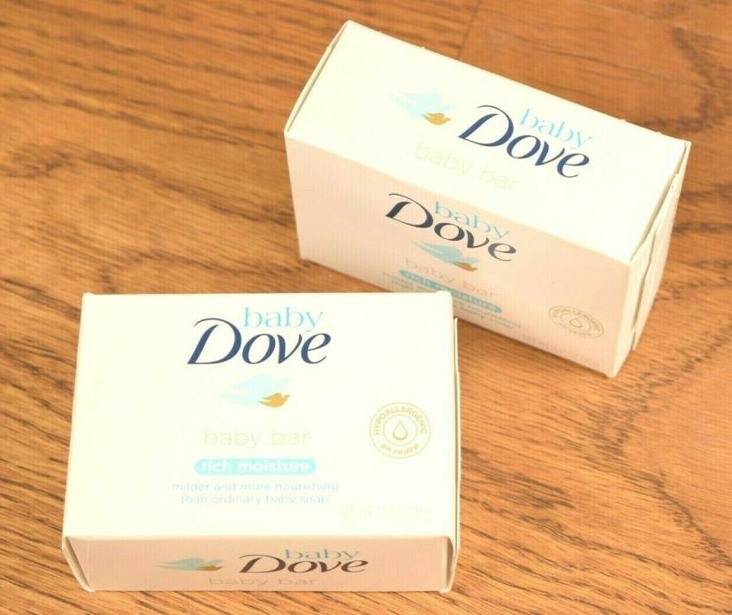 Baby DOVE Baby Bath Bar, Rich Moisture, Mild and Nourishing, 3.17 OZ (x 2 BARS)