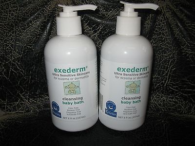 EXEDERM CLEANSING BABY BATH **8 OZ. PUMP BOTTLE** LOT OF 2!!!!