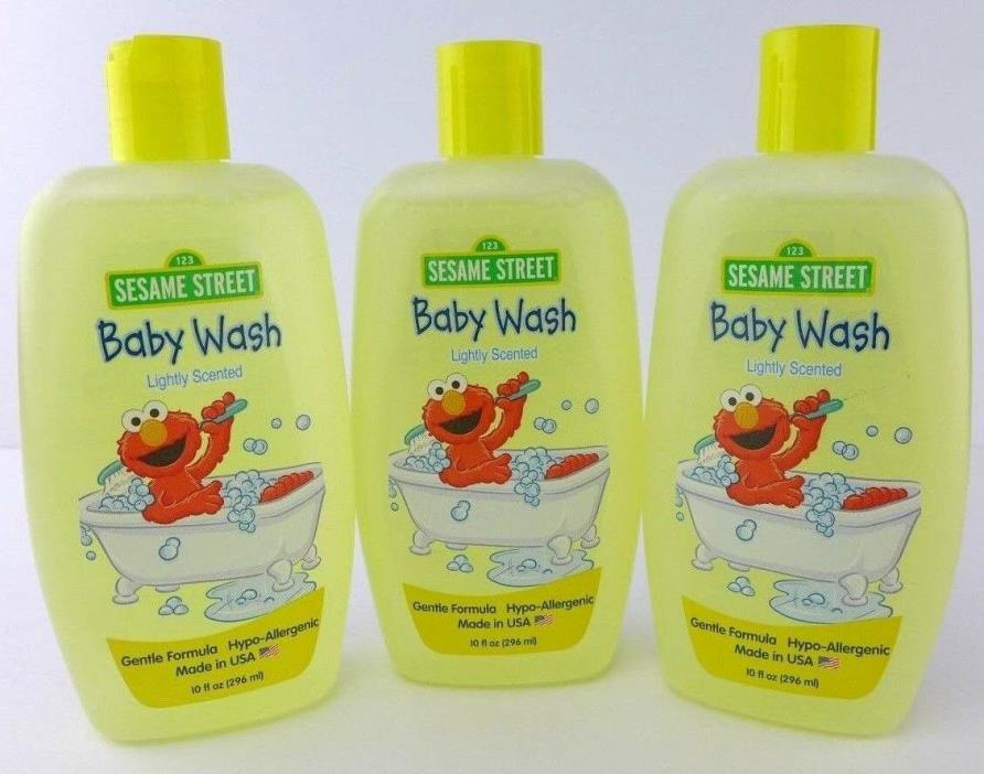 Sesame Street Body Wash for Babies Gentle Formula Hypo-Allergenic 10oz (3 pack)