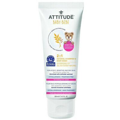 ATTITUDE - Baby 2in1 Natural Shampoo & Body Wash Fragrance Free - 6.7fl oz/200ml