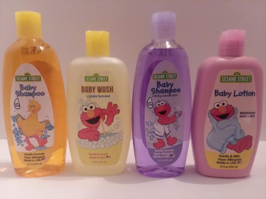 Sesame Street Baby Shampoo (2), Baby Wash, and Baby Lotion 4 pack, 10 oz each