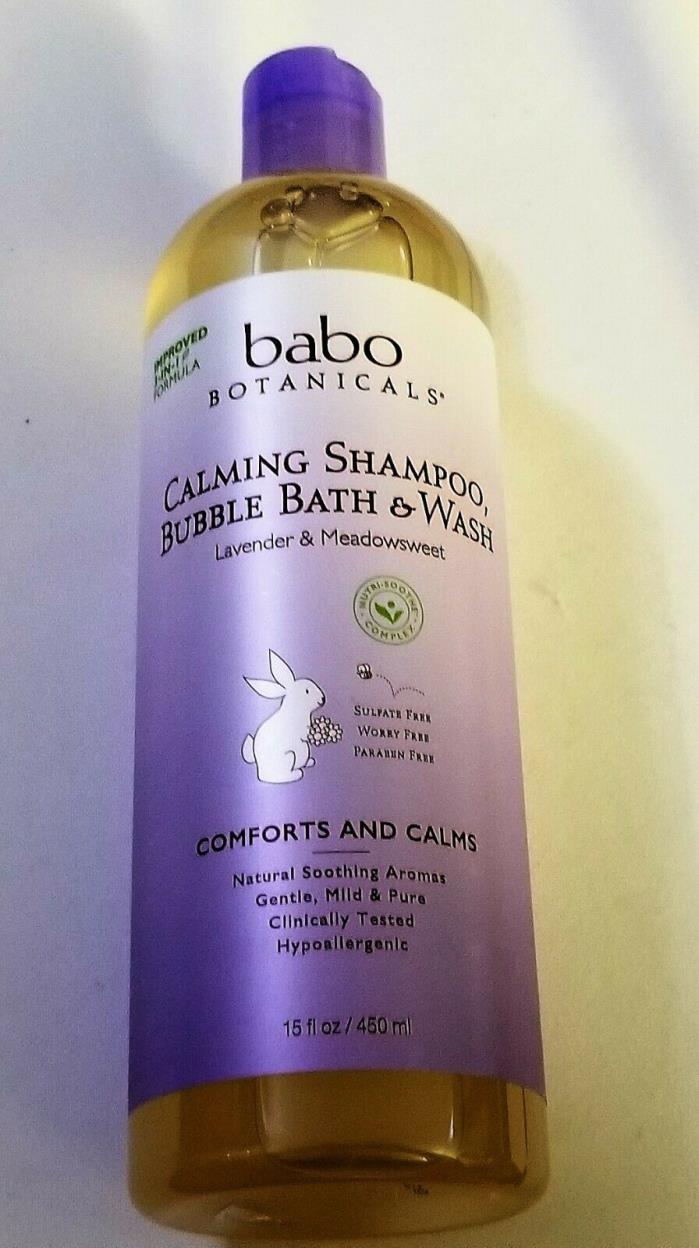 Babo Botanicals Lavender Meadowsweet Calming Baby Bubble Bath & Wash, 15 ounces