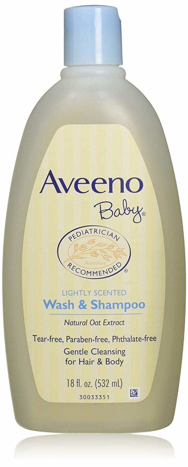 Aveeno Baby Wash and Shampoo for Hair & Body Lightly Scented 8 Ounce Bottle New