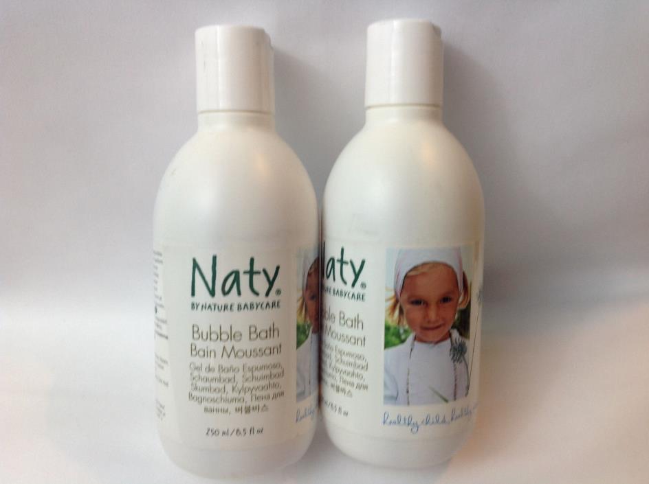 Lot of 2 Naty Eco Bubble Bath Nature Babycare 8.5 oz - Perfume and Paraben Free