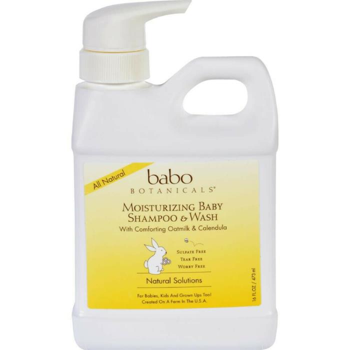 Babo Botanicals–Moisturizing Oatmilk-All Natural Baby Shampoo And Wash 1 – 16 OZ