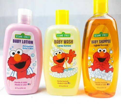 Sesame Street Baby Bath Pack Set Shampoo,Lotion  Grooming Travel Bottles Infants