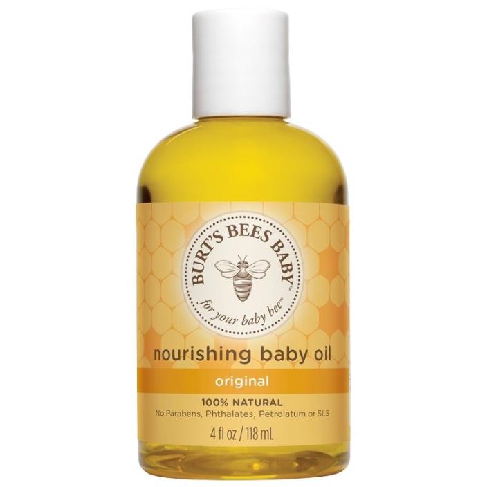 Burt's Bees Baby Nourishing baby oil, 4 fl oz , case of 18 bottles