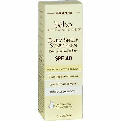 Babo Botanicals Sunscreen - Daily Sheer - SPF 40 - 1.7 oz