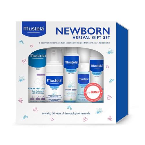 Mustela Newborn Arrival Gift Set, Baby Bathtime & Skin Care Essentials, 5 Items