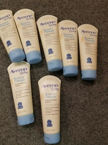 Lot of 7 Aveeno Baby Eczema Therapy Moisturizing Cream 7.3 Oz. Exp 11/18+