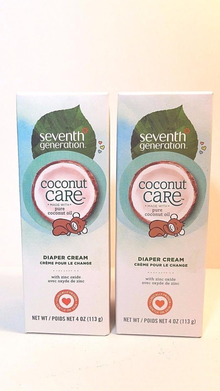 2 X Seventh Generation Coconut Care Diaper Cream 4oz