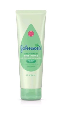 NEW JOHNSON'S BABY CREAMY OIL w/ ALOE & VITAMIN E 8 FL OZ FREE SHIPPING