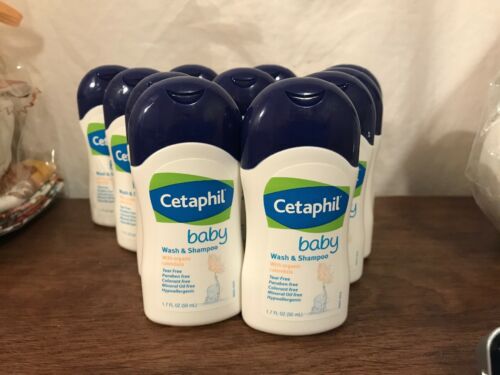 Lot of 11- Cetaphil Baby Wash & Shampoo Hypoallergenic TRAVEL SIZE- 1.7 oz Each