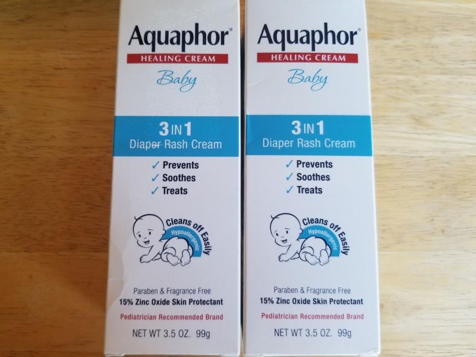 Aquaphor Baby Healing Cream 3 in 1 Diaper Rash 3.5 Ounce SET OF 2 NEW HF700