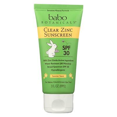 Babo Botanicals Sunscreen - Clear Zinc - SPF 30 - 3 fl oz