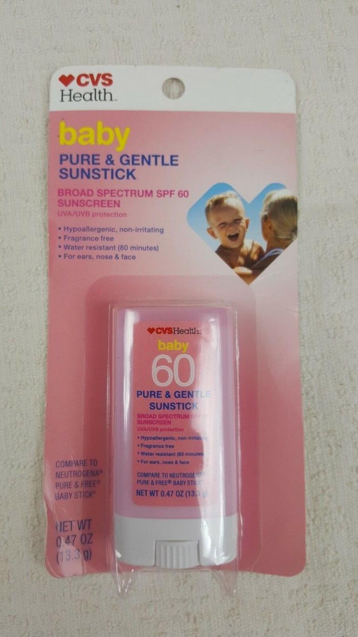 CVS HEALTH BABY PURE & GENTLE SUNSTICK SPF 60 EARS NOSE AND FACE EXP 04/2020