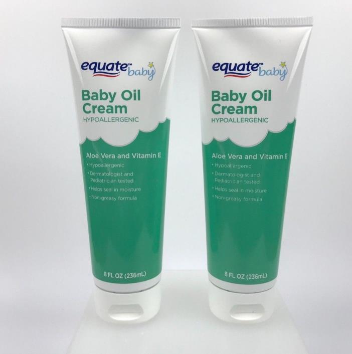 Lot of 2 Equate Baby Creamy Oil Aloe Vera & Vit E 8oz New Compare to Johnson’s