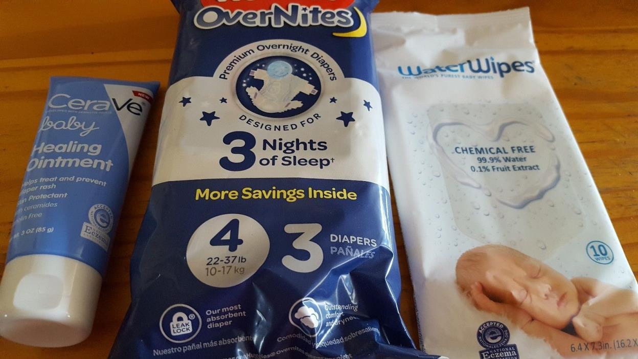 CERAVE BABY HEALING OINTMENT + SAMPLES WATER WIPES,HUGGIES NEW HF420