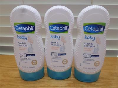 Set of 3 Cetaphil Baby Wash & Shampoo, Organic Celendula 7.8 OZ