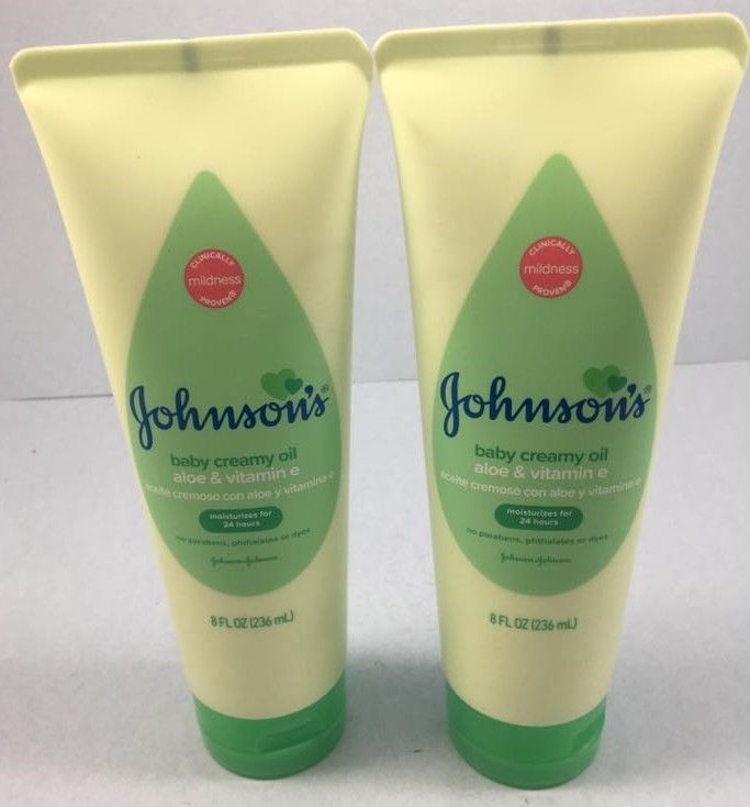 (2) Johnson's Baby Creamy Oil w/ Aloe & Vitamin E (Great for mosquitoes)