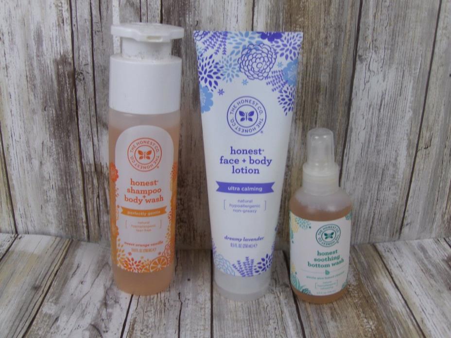The Honest Co lot mixed body wash, face & body lotion, soothing bottom wash