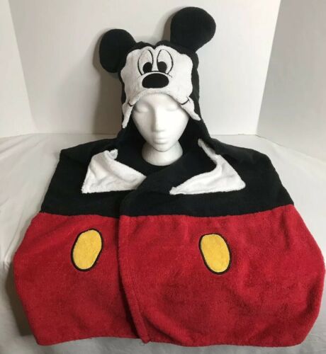 Mickey Mouse Hooded Bath Wrap Towel 100% Cotton Disney Jumping Beans Child Kid