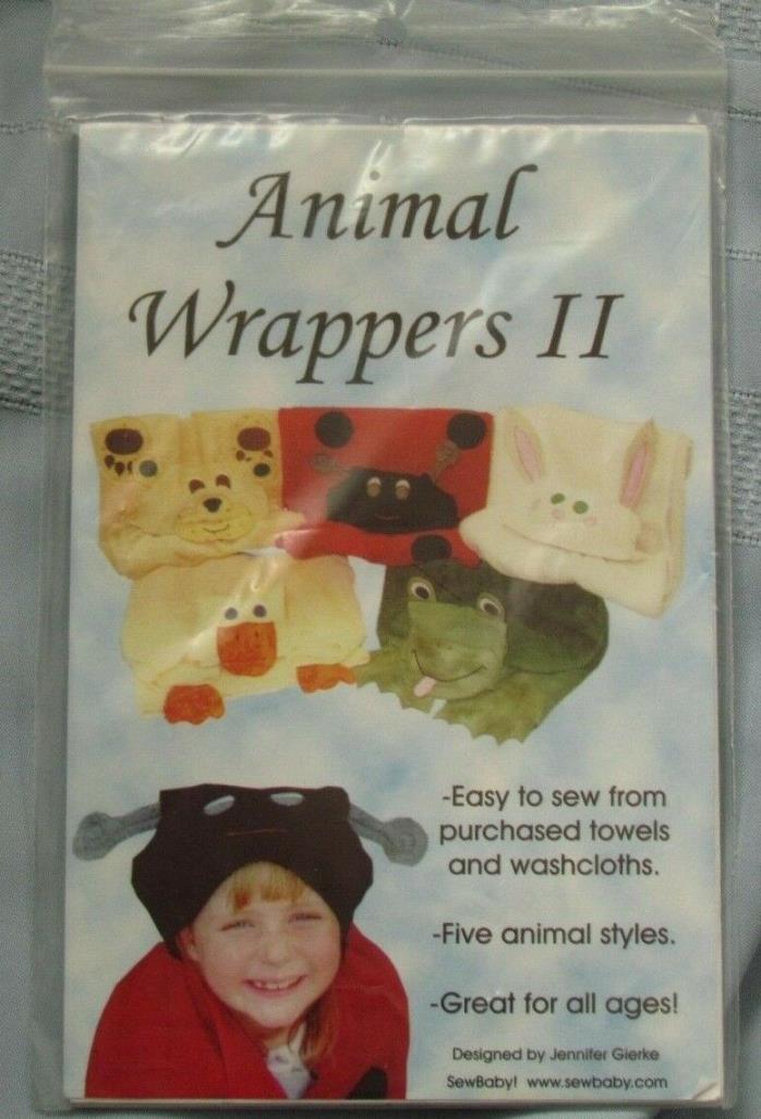 Animal Wrappers Bath Towel Patterns Ladybug Frog Duck Bunny Bear Easy to Sew