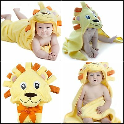 Hooded Towel for Kids Ultra Soft Cotton Animal Lion Design with Variable Sizes