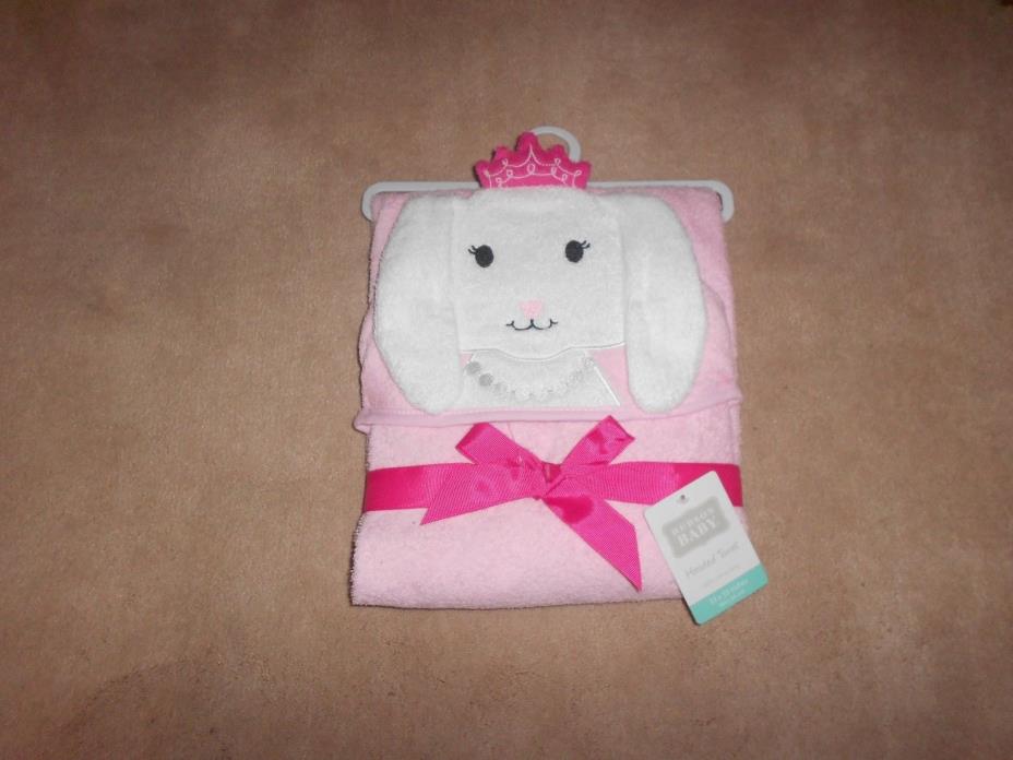 NEW, HUDSON BABY HOODED TOWEL, PRINCESS BUNNY, 33