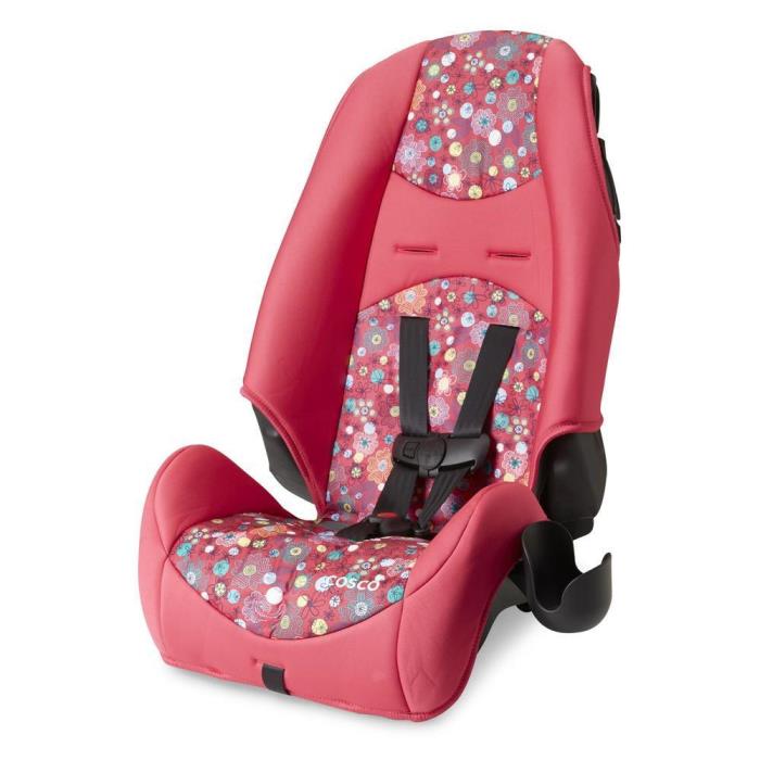 NEW Girls 5 Point Harness Booster Car Seat Floral Cosco Toddler Pink 22-80 LBS