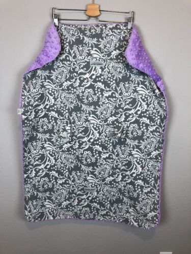Car seat Canopy Cover Damask Baby Girl Gray Purple Plush Belle