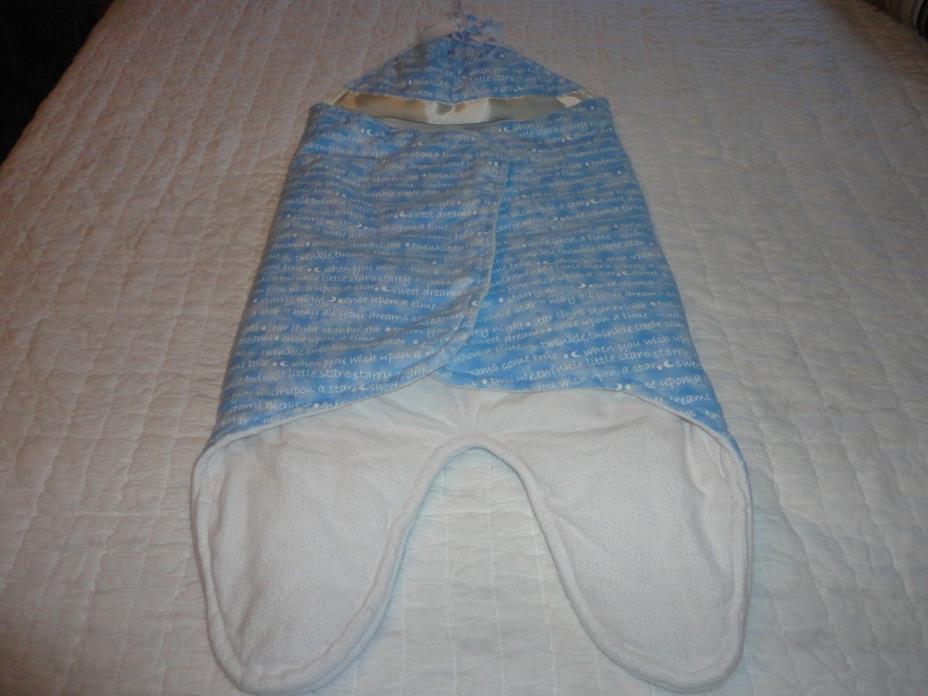 Cuddle Wrap, Blanket Baby For Car Seat Warm and cuddley Size Med Blue Flannel